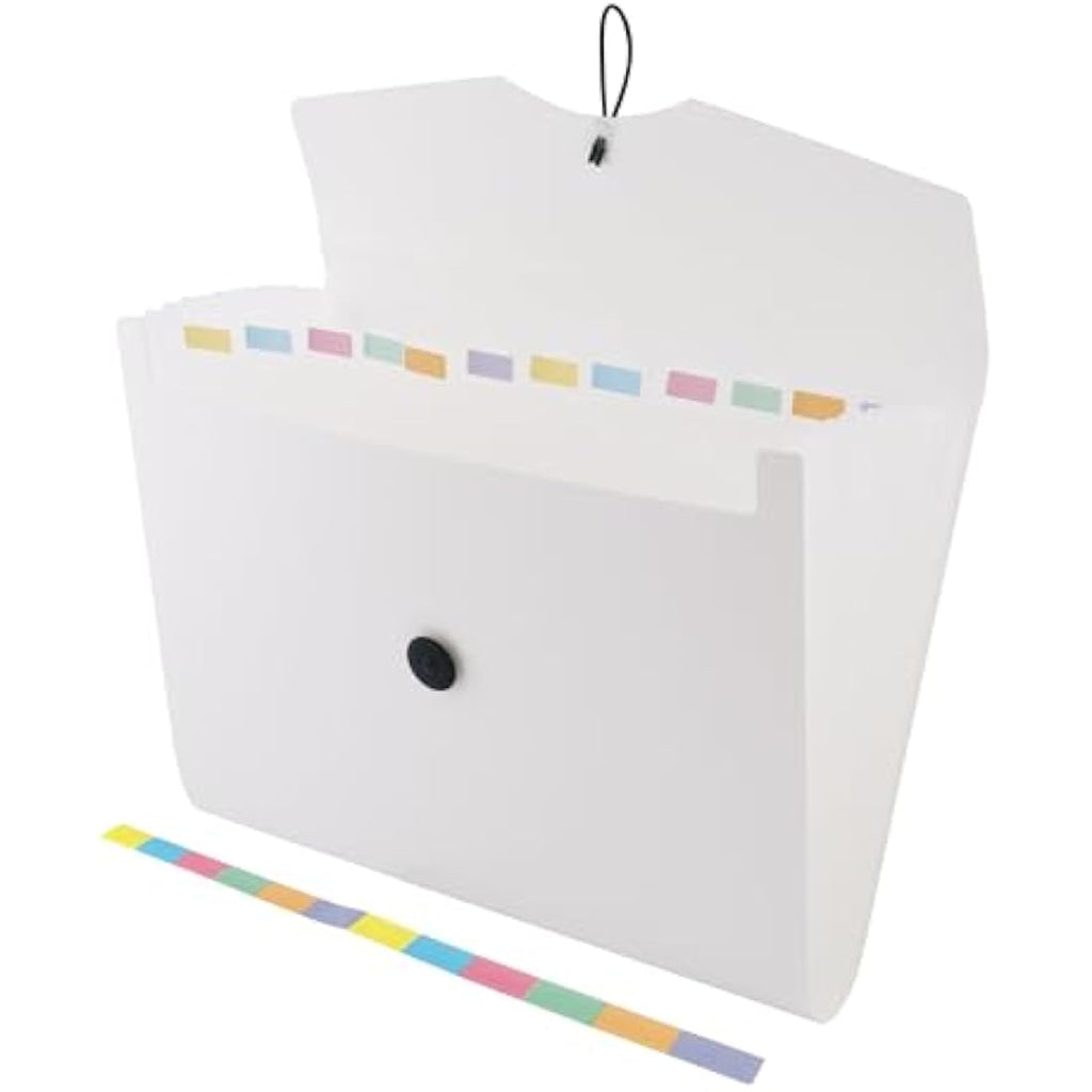 D.RECT A4 Expanding File Folder – 12 Compartment Document Organizer