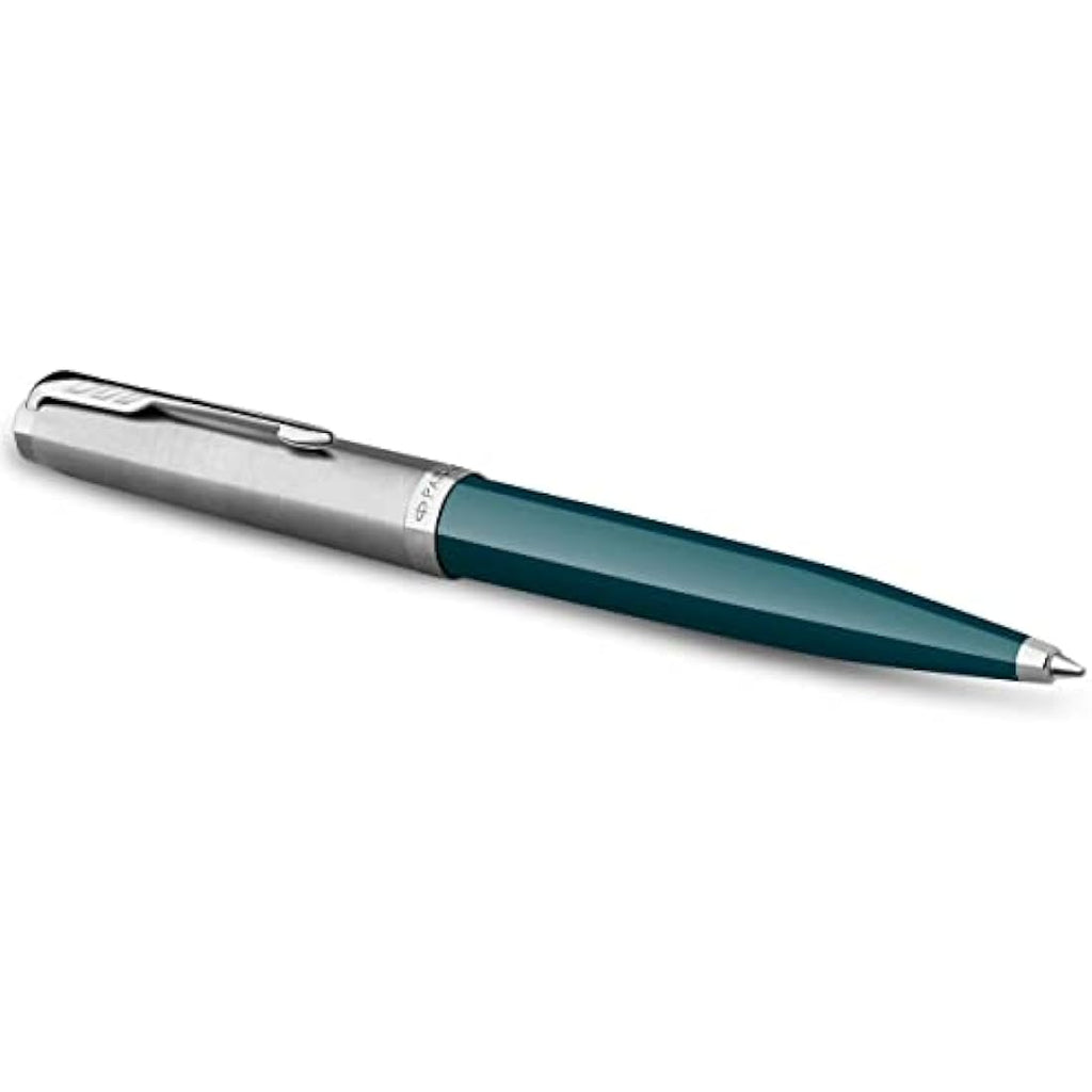 Parker 51 Ballpoint Pen – Teal Blue with Chrome Trim, Medium Point