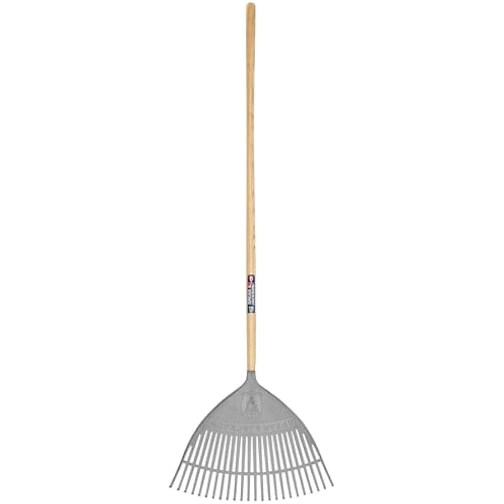 Spear & Jackson Neverbend Plastic Leaf Rake | 24-Inch Wooden Handle