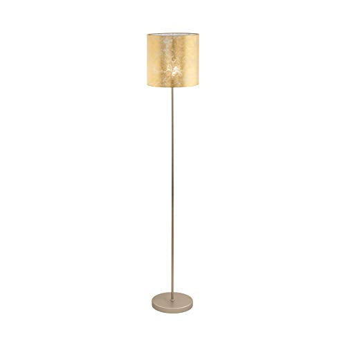 Eglo Viserbella Vintage Floor Lamp | Champagne & Gold Steel Light