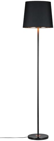 Paulmann Neordic Enja Floor Lamp – Scandi Fabric Shade Black/Copper