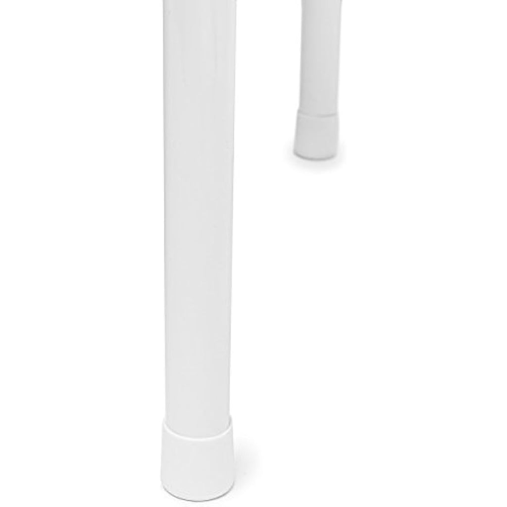 Relaxdays BASTIAN Folding Patio Table – White Rattan Look Metal Frame