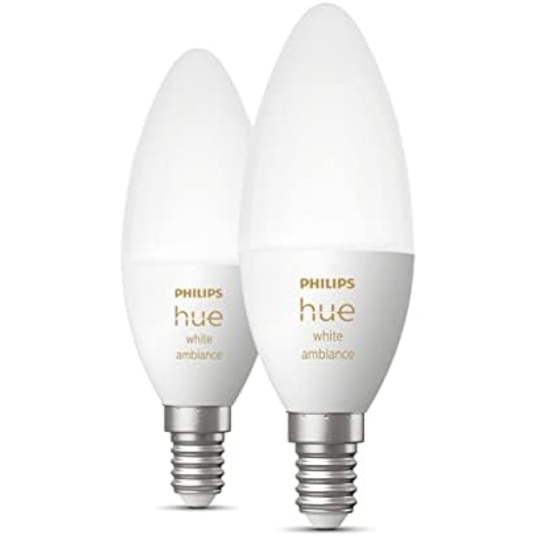 Philips Hue White Ambiance Smart LED Bulbs – E14 2-Pack Dimmable