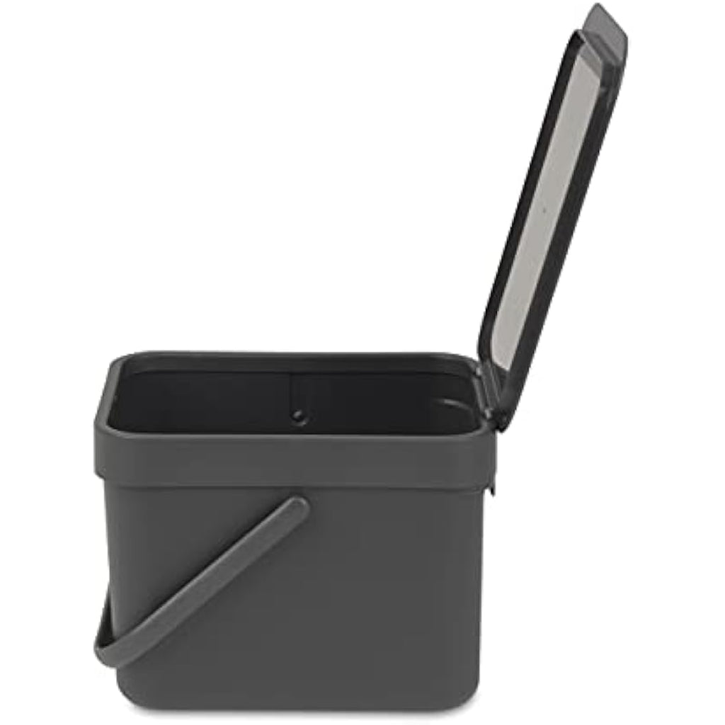 Brabantia Food Waste Bin – 6L Kitchen Compost Caddy with Wall Mount