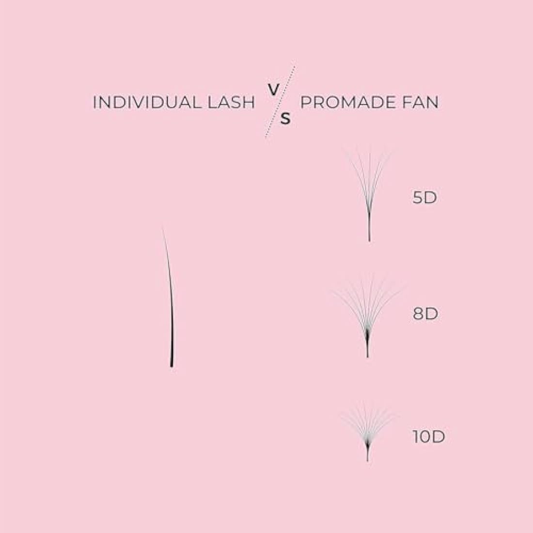 LLBA Promade Fans | Handmade Volume Eyelash Extensions | 8D 0.05 C Curl