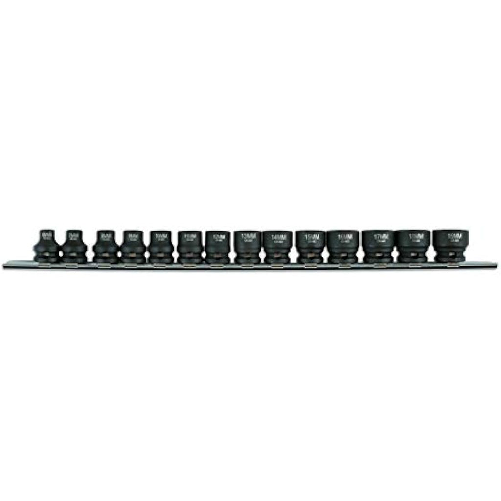 Laser Tools 3/8"D Stubby Impact Socket Set - 14pc Automotive Kit