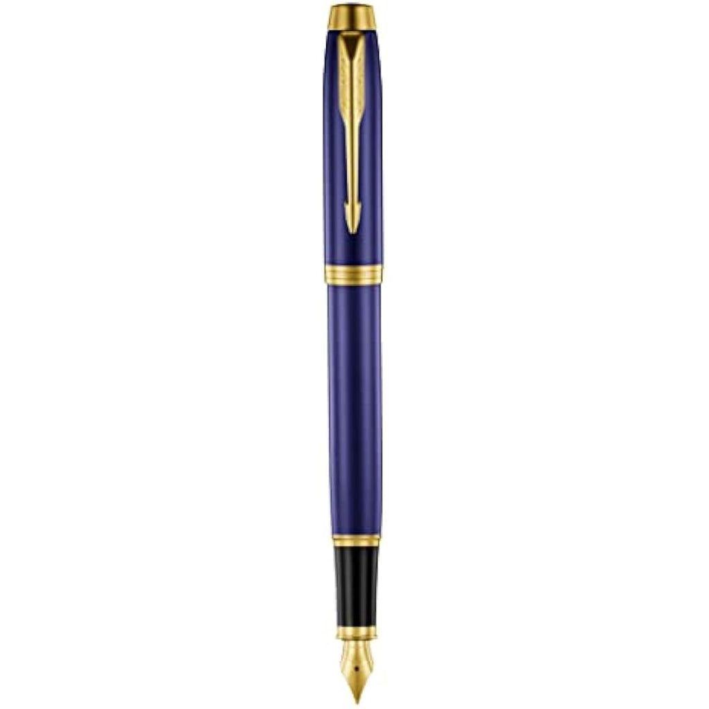 Parker IM Premium Fountain Pen – Lustrous Blue Lacquer with Gold Trim