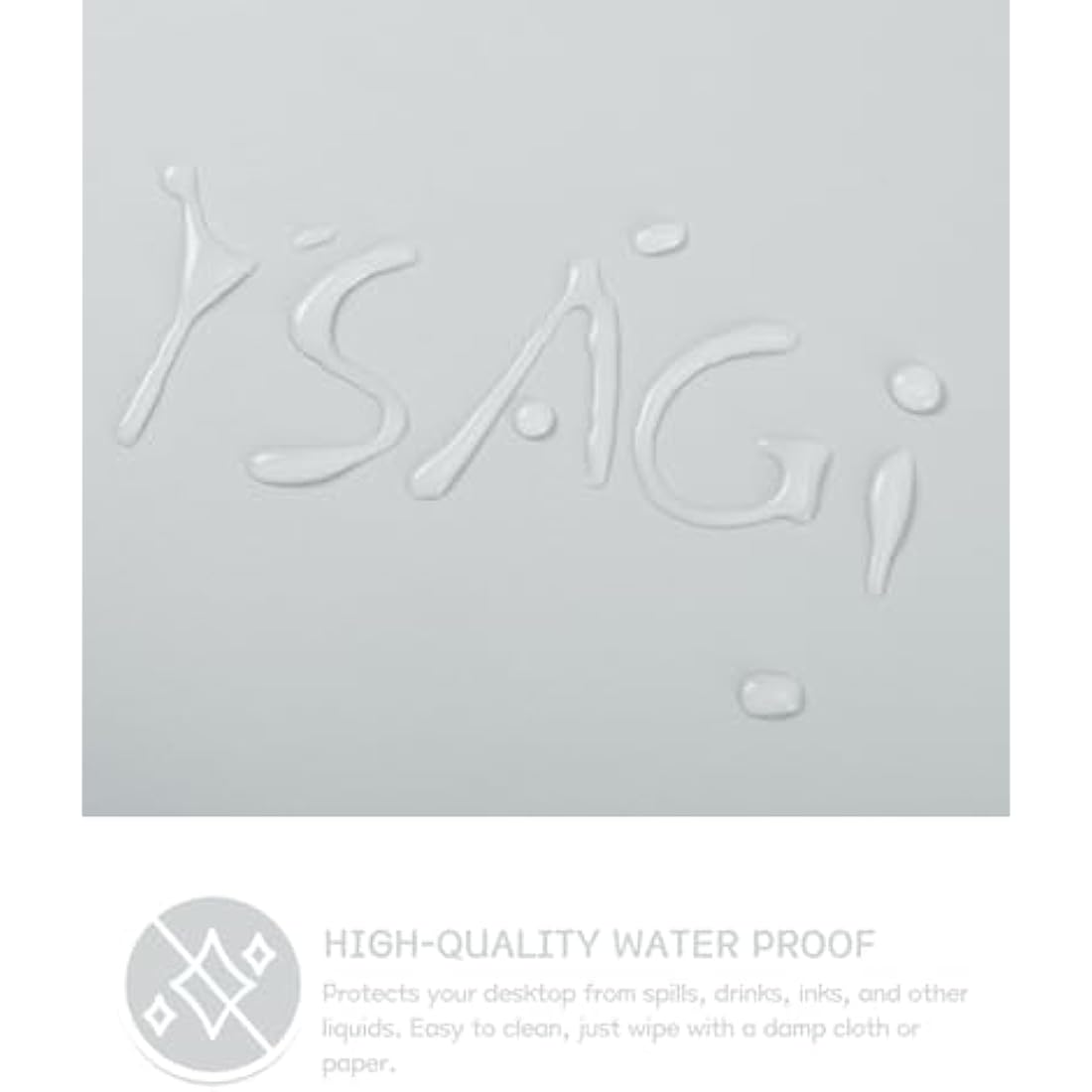 YSAGi Leather Desk Pad – Waterproof Non-Slip Office Writing Mat, Silver Grey