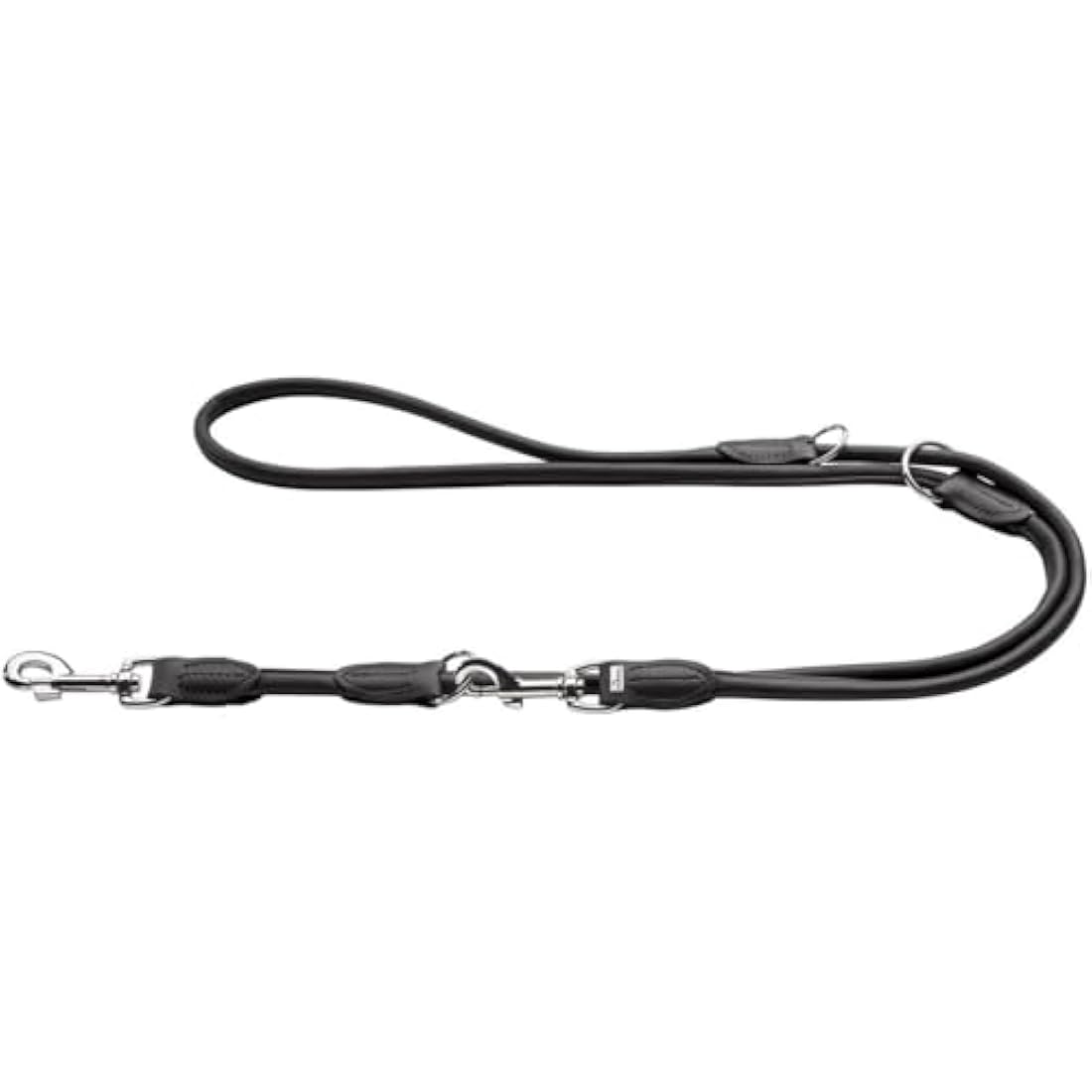 Hunter Nappa Leather Training Dog Lead – Adjustable Black Rope, 200cm