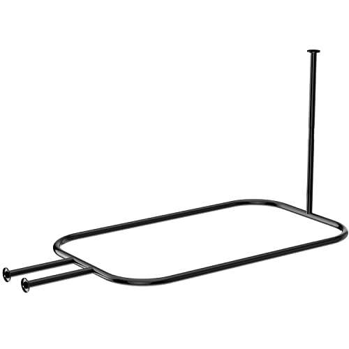Sikaiqi Oval Shower Curtain Rod for Clawfoot Tubs | Aluminum Alloy - Black
