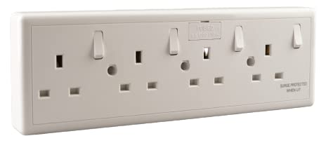 WK Electrical 4 Gang Socket Converter with Surge Protection - 13A