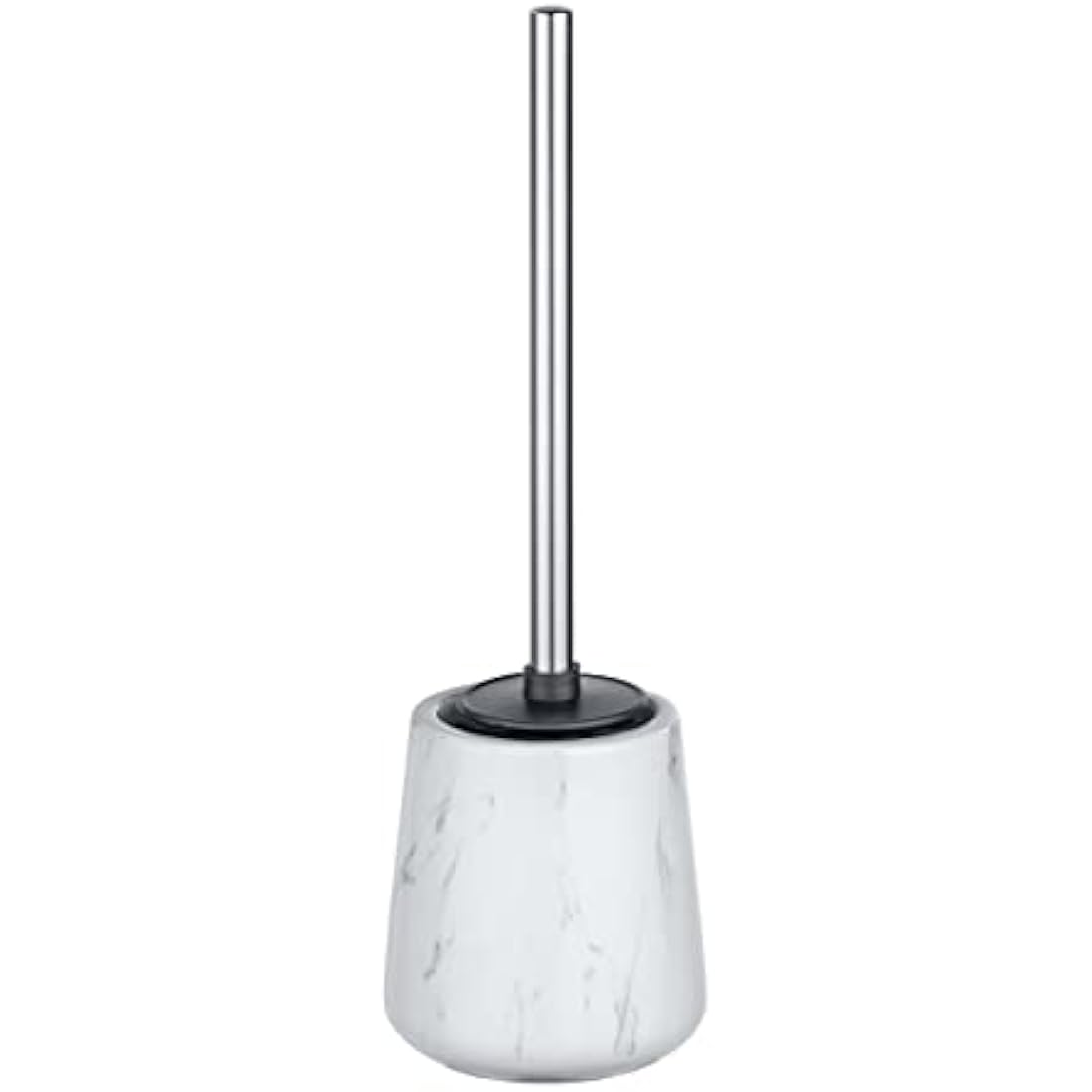 Leighton Denny Ceramic Toilet Brush Holder - White Marble Silicone Brush