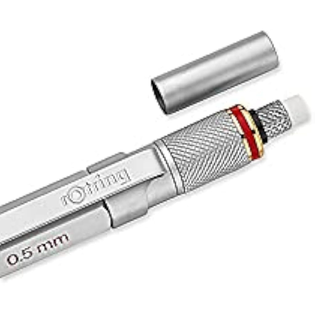 rOtring 800+ Mechanical Pencil & Stylus | 0.5 mm Silver Hexagonal Barrel