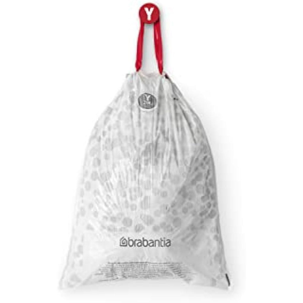 Brabantia PerfectFit Bin Liners Size Y | 20L White Trash Bags (40 Pack)
