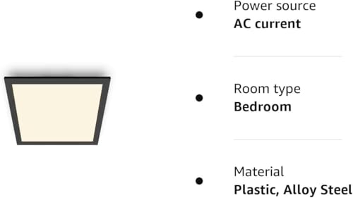Philips SceneSwitch LED Square Ceiling Light | 12W Dimmable Warm White Black