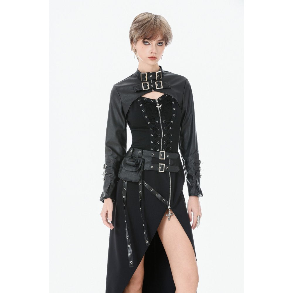 Dark in Love Punk Lace-Up Corset Top – Cotton Mesh Vest with Eyelets