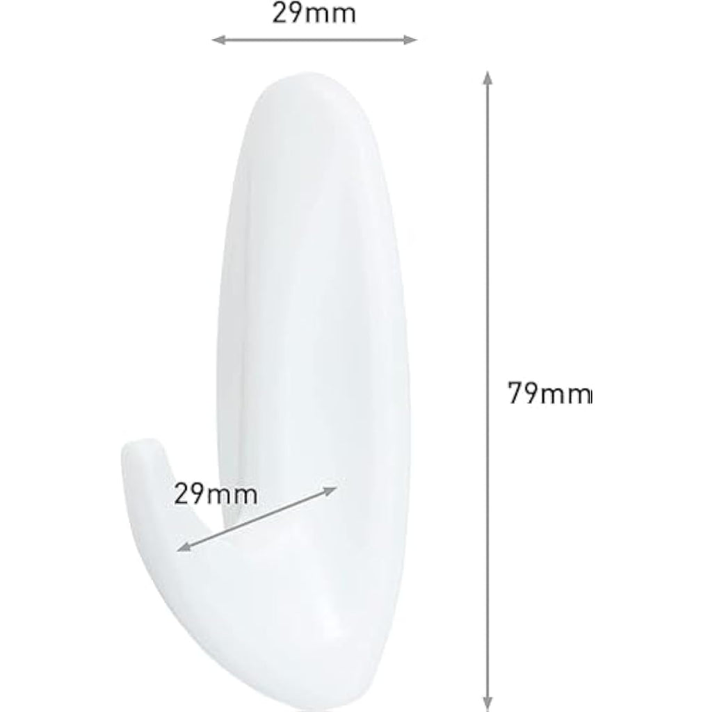 Command Medium Designer Hooks, White – Damage-Free Hanging (6 Pack)
