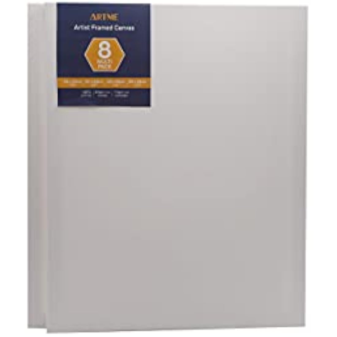 Artme Pre-Stretched Cotton Canvas Set - 8pcs Assorted Sizes - 280GSM