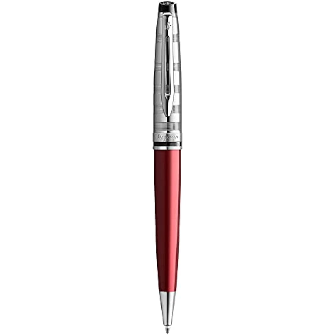 Waterman Expert Deluxe Ballpoint Pen – Dark Red with Chiselled Cap