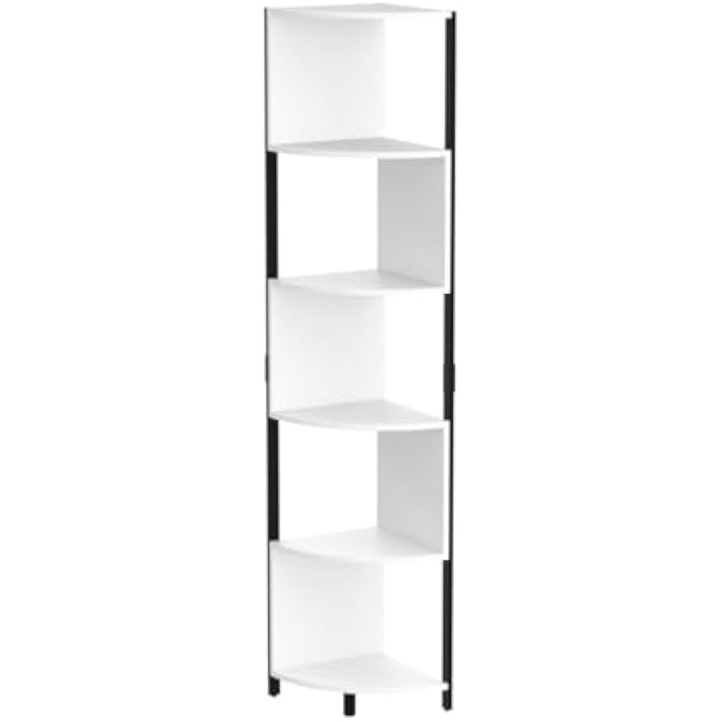 YITAHOME 6-Tier Corner Shelf – 68.8" Modern Zigzag Bookcase, White