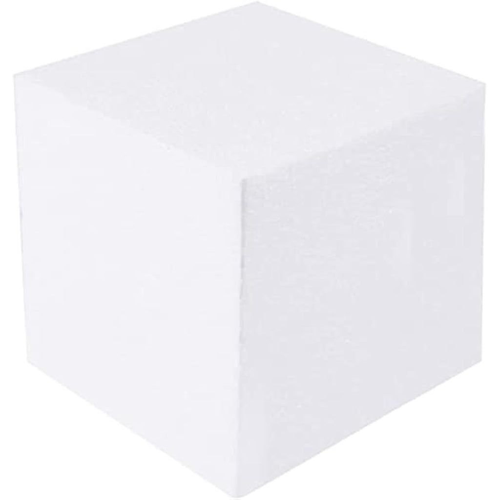 White Foam Cubes - 4 Pack Polystyrene Blocks for Crafts