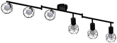 Jolof Store Industrial 6-Light Rotatable Ceiling Spotlight – Matte Black