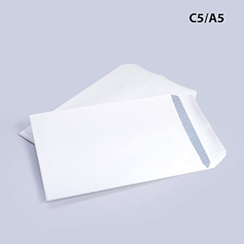 C5 A5 Self-Seal Envelopes | 90 GSM White Pocket | 100 Pack