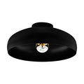 Eglo Mogano Industrial Flush Ceiling Light | Black Metal E27 Lamp