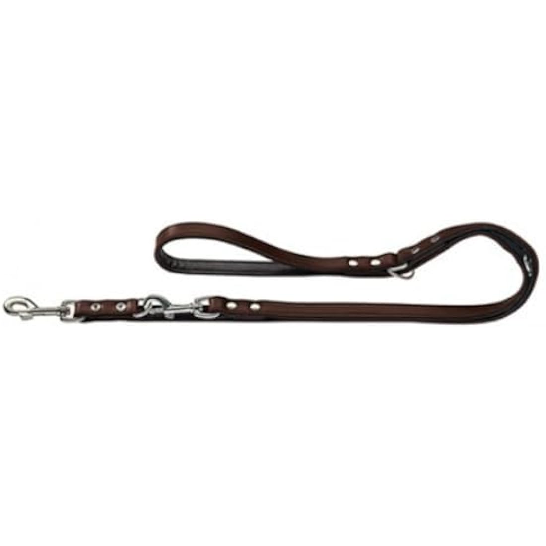 Hunter Leather Training Lead – Adjustable Dog Leash, Brown/Black, 200cm