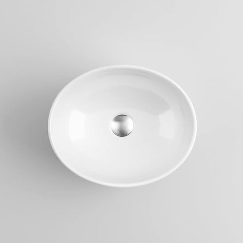 Oval Countertop Basin – Modern White Vitreous China Sink