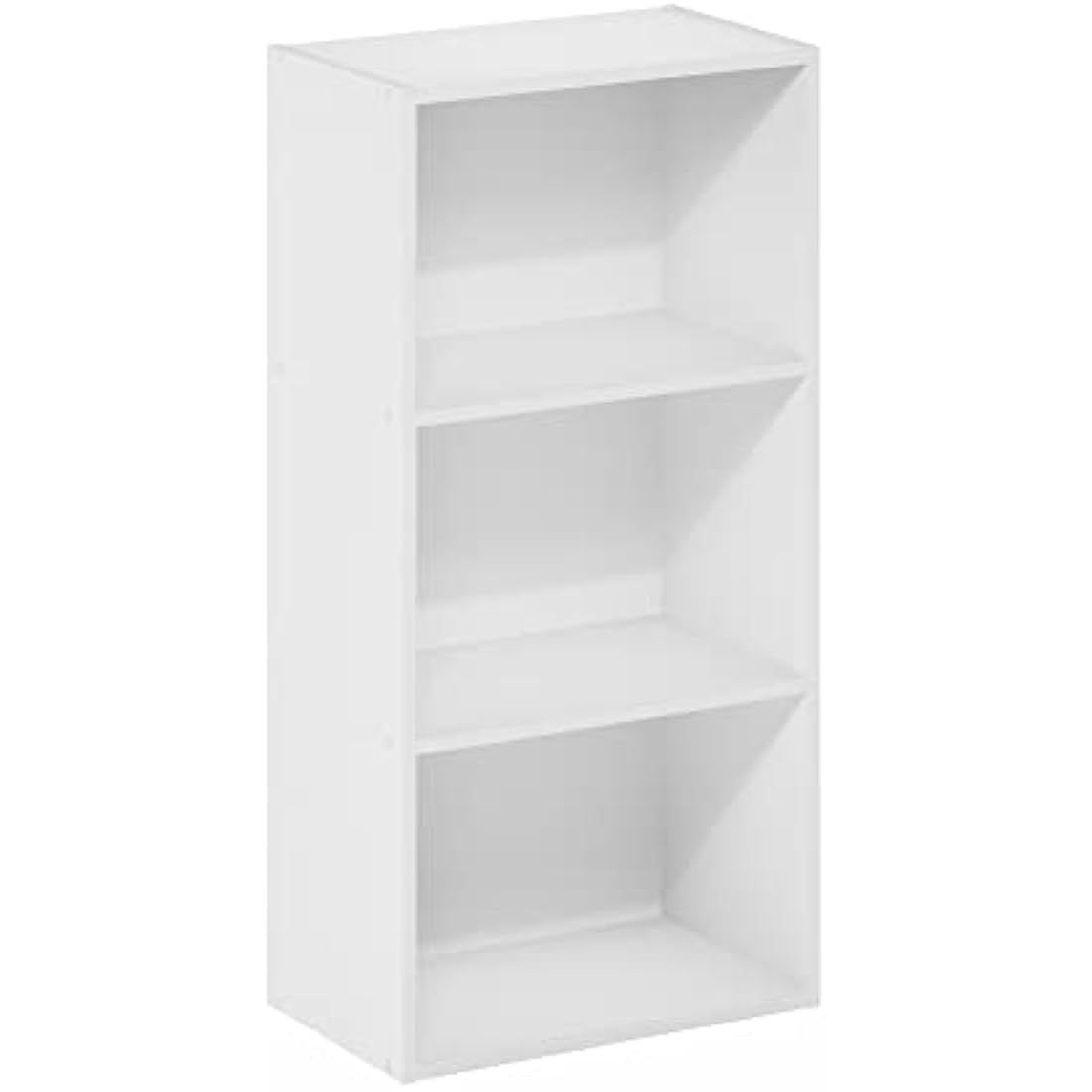 Furinno Luder 3-Tier Open Shelf Bookcase | White Composite Wood Storage