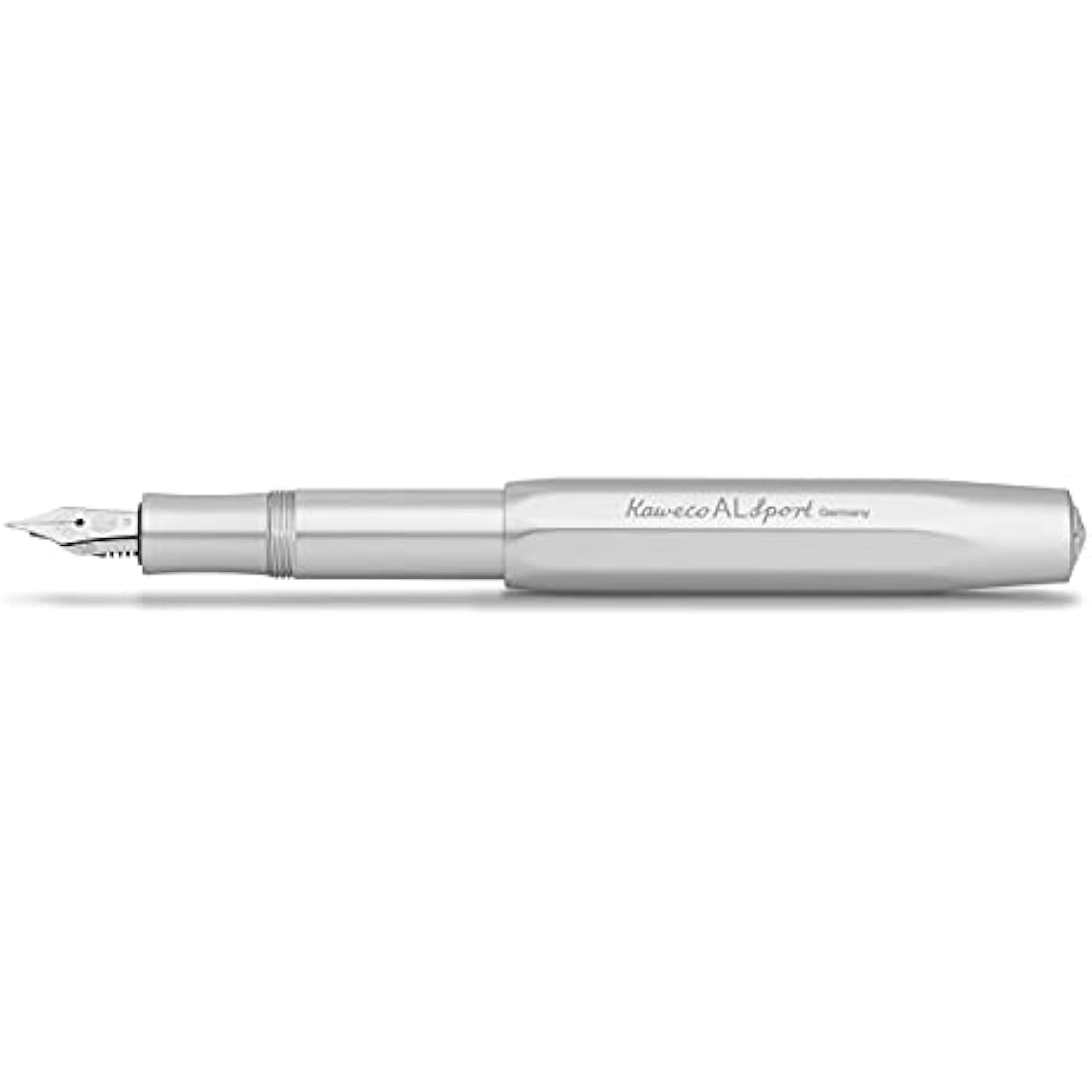 Kaweco AL Sport Fountain Pen – Silver Aluminium Pocket Pen, Nib M