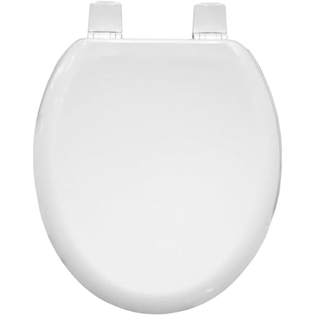 Bemis Chicago White Wooden Toilet Seat – Oval Shape with Easy Install