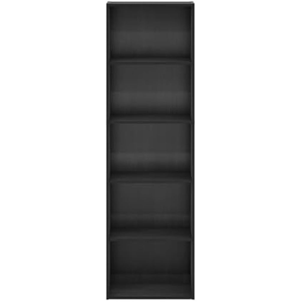 Furinno Luder 5-Tier Open Shelf Bookcase – Blackwood Storage Rack