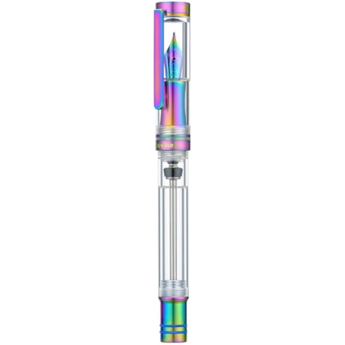Asvine V200 Titanium Vacuum Fountain Pen | Rainbow Bock Extra Fine Nib