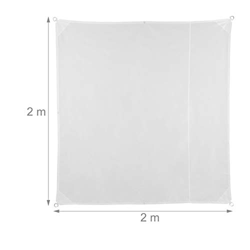 Jolof Store Shade Sail – 2x2m Square UV Protection Canopy, White