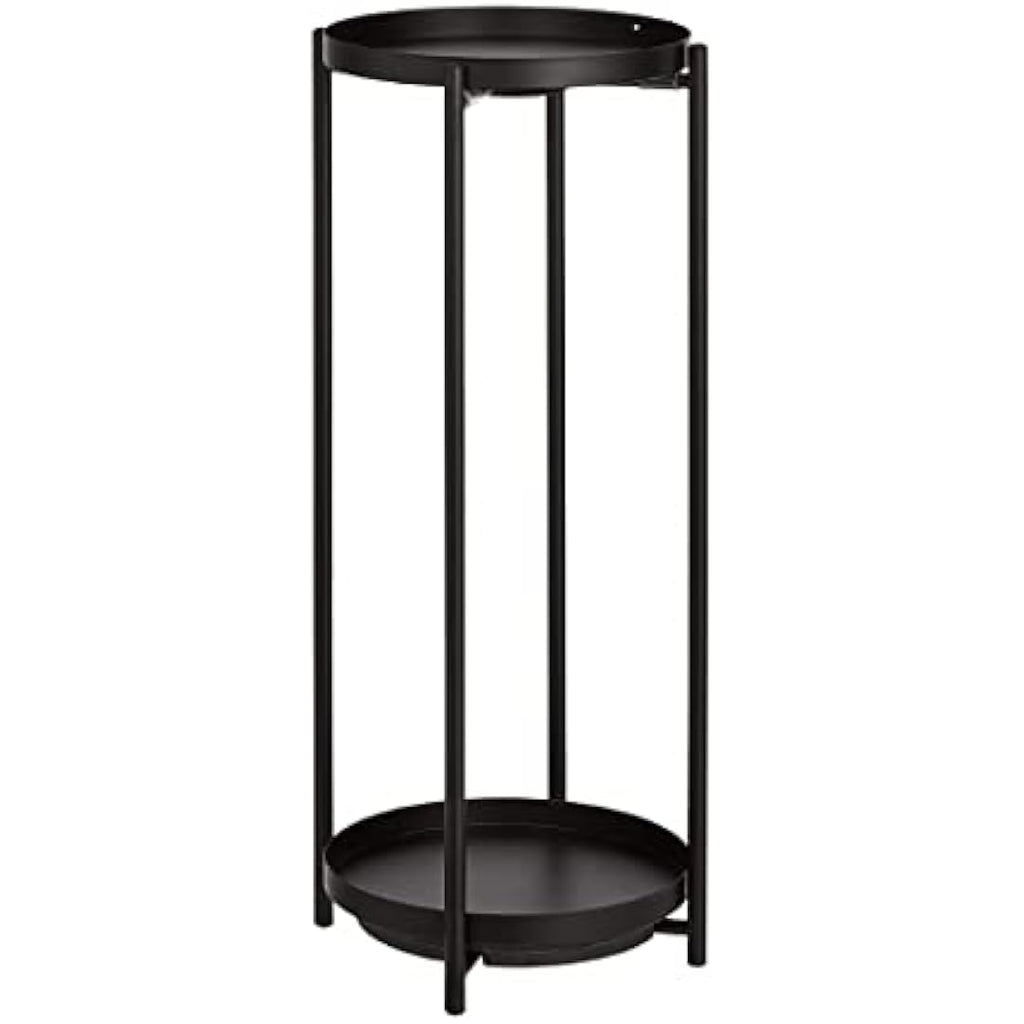 Jolof Store Round Plant Stand – 2-Tier Coated Steel Indoor Outdoor Rack