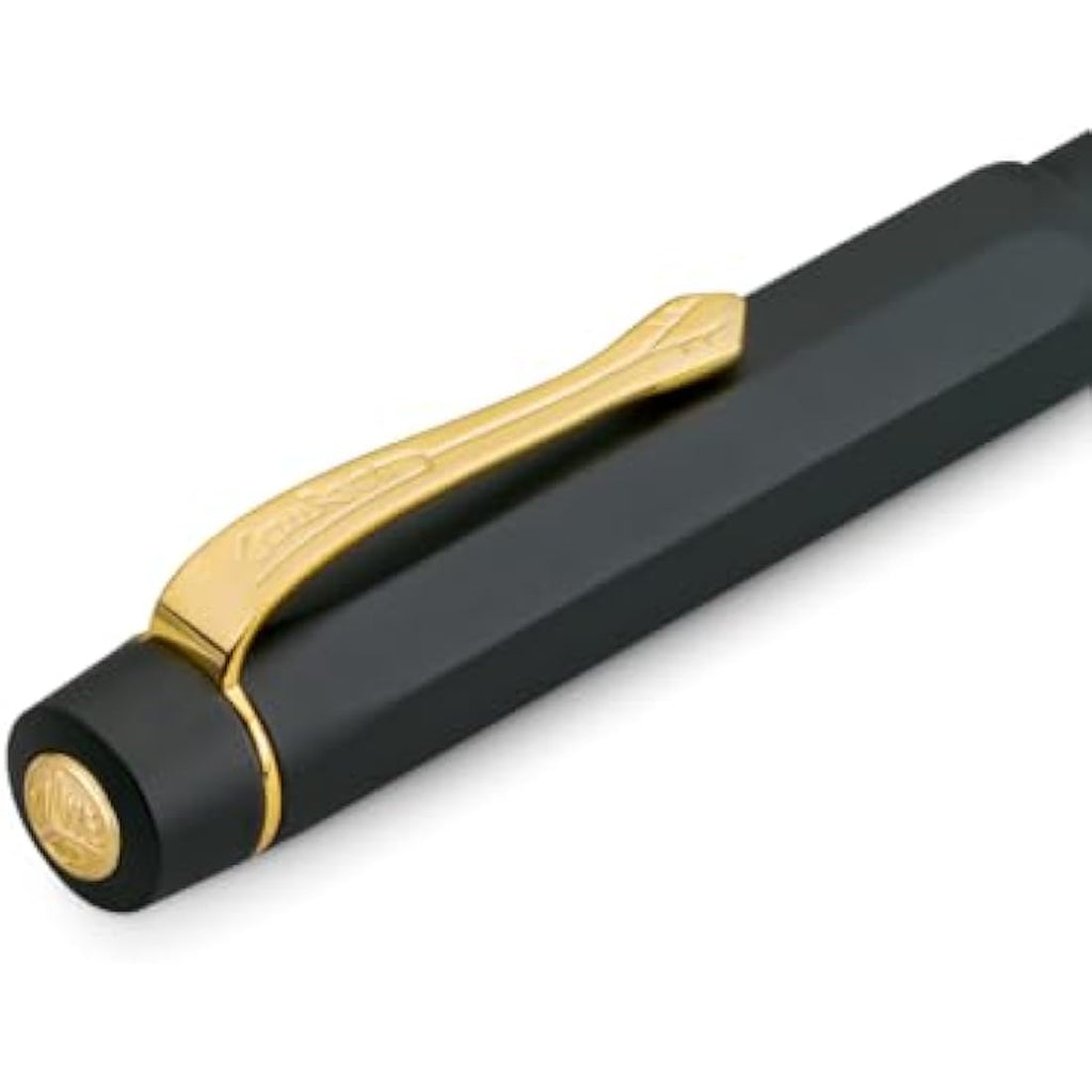 Kaweco Sport AL Piston Fountain Pen Starter Set - Black/Gold - Nib M