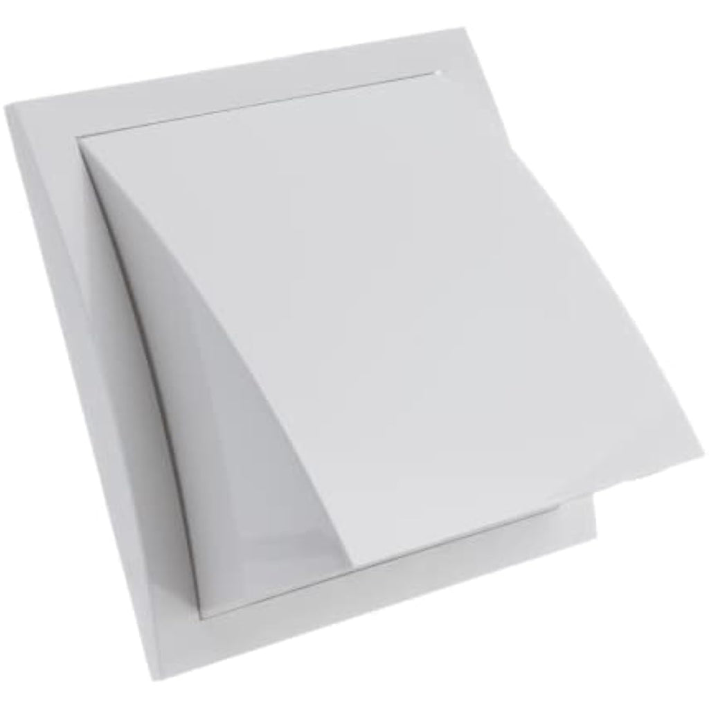 Jolof Store 150mm Cowled Duct Cover with Gravity Flap - White ABS