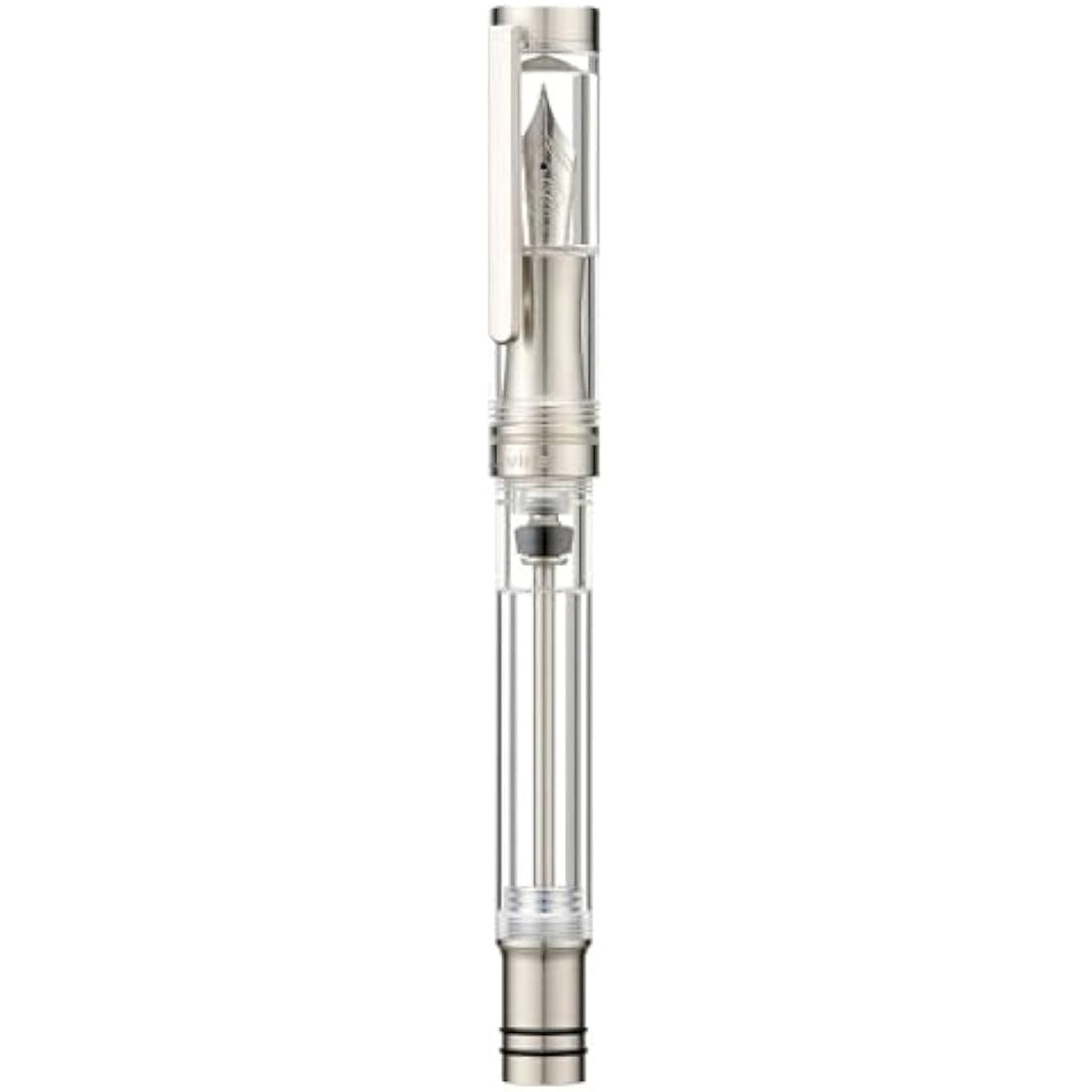 Asvine V200 Titanium Vacuum Fountain Pen - Extra Fine Nib, Clear Case