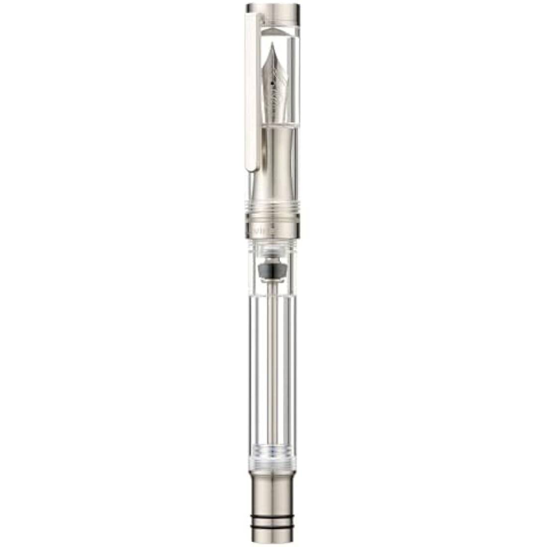 Asvine V200 Titanium Vacuum Fountain Pen - Extra Fine Nib, Clear Case