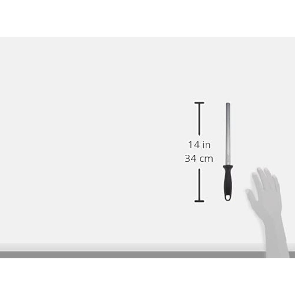 Zwilling Diamond Sharpening Steel - 26cm Oval Honing Rod, Black
