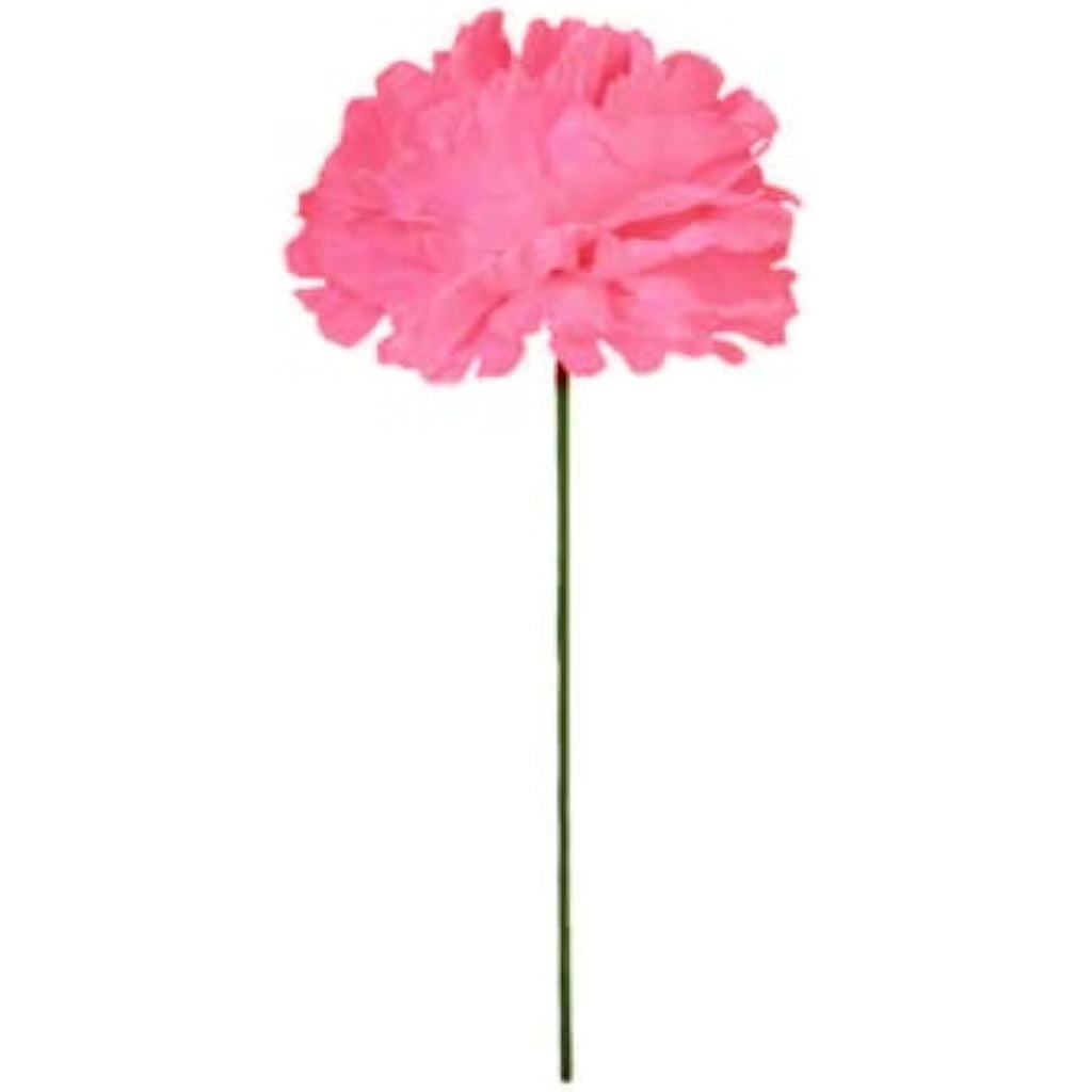 Rikyo 50pcs Silk Carnation Flower Heads with Stems for DIY Decor – Champagne