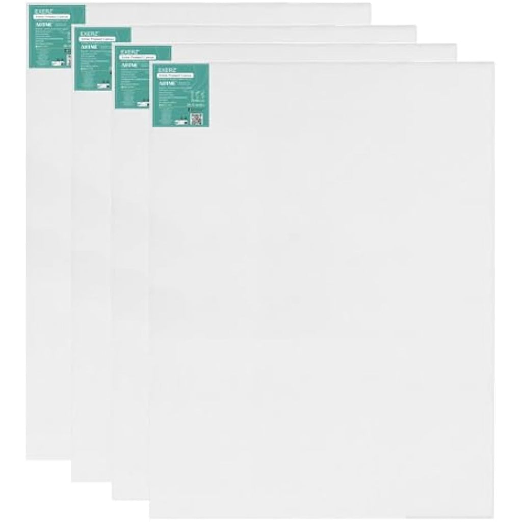 Exerz Stretched Canvas 4pk - 70x80cm Triple Primed 100% Cotton Artist Canvas