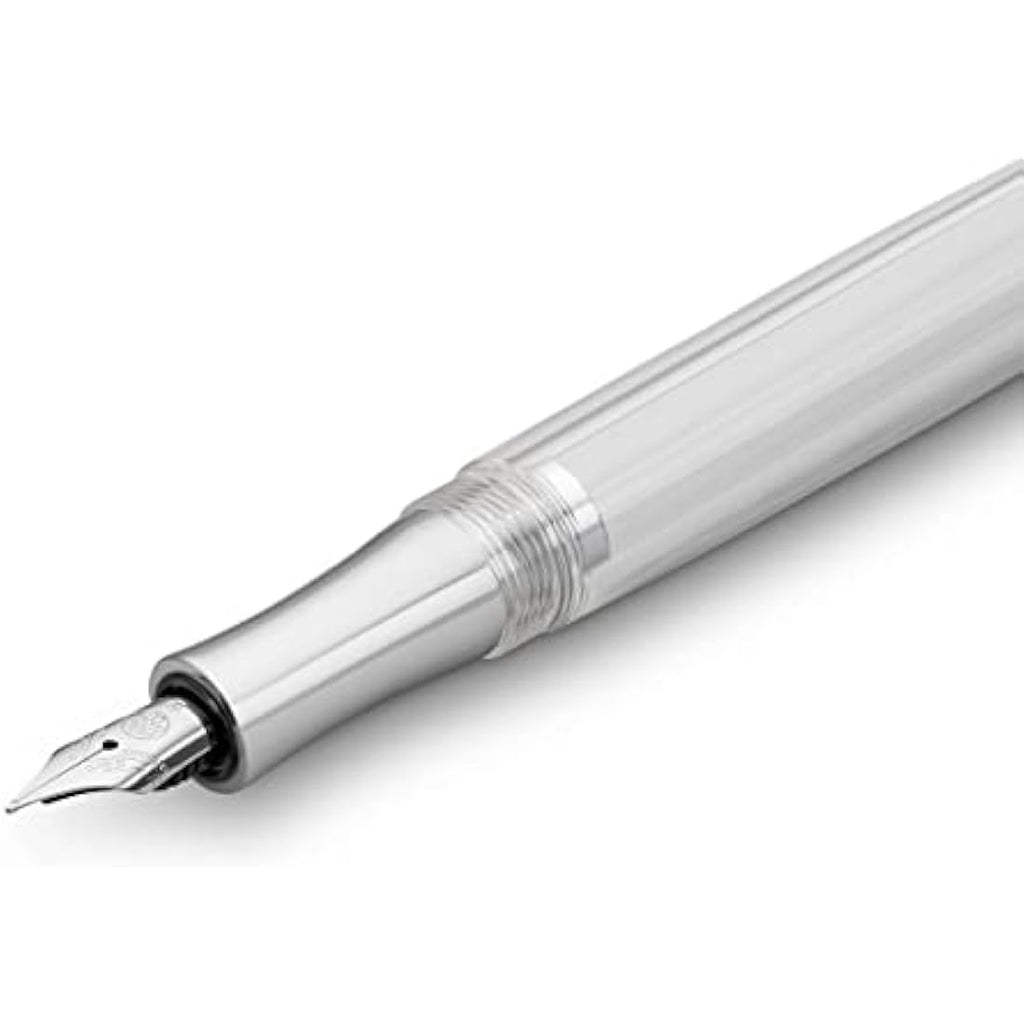 Kaweco Student Fountain Pen - Transparent Acrylic with Silver Trim, Nib M