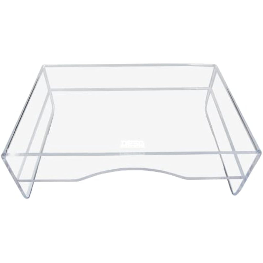 Desq Acrylic Monitor Stand with Letter Tray – Clear Ergonomic Riser