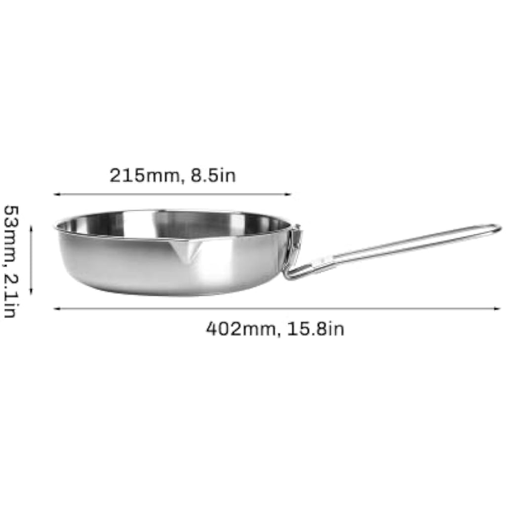 Fire-Maple Antarcti Stainless Steel Camping Frying Pan | 1.4L Skillet