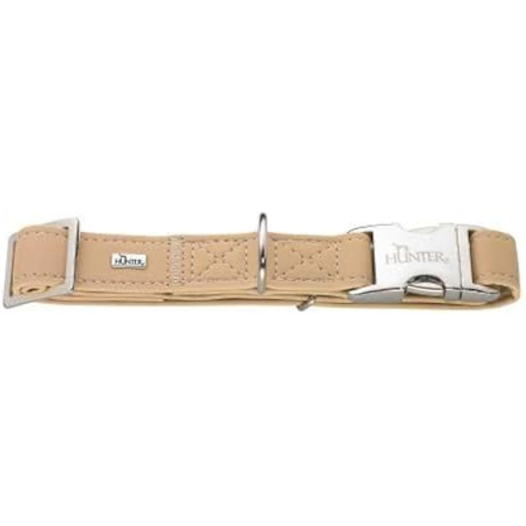 HUNTER Softie Alu-Strong Art-Nubuk Leather Dog Collar – Brown, Medium