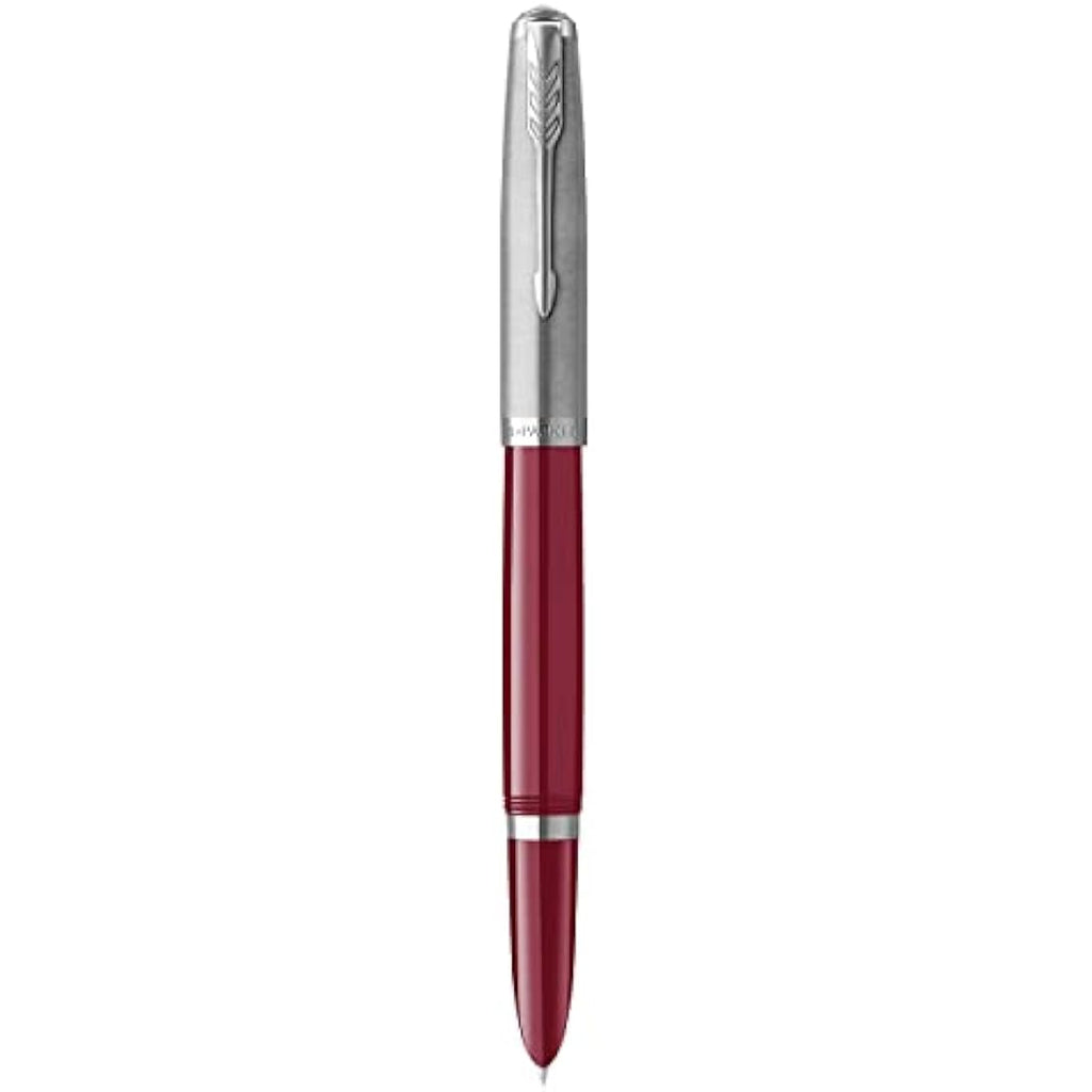 Parker 51 Fountain Pen – Burgundy with Chrome Trim, Fine Nib