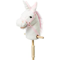 BEJOY Plush Unicorn Hobby Horse with Sound and Wood Wheels – White, 37"